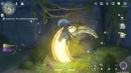 Artificial moon behind the waterfall (Image via Kuro Games)